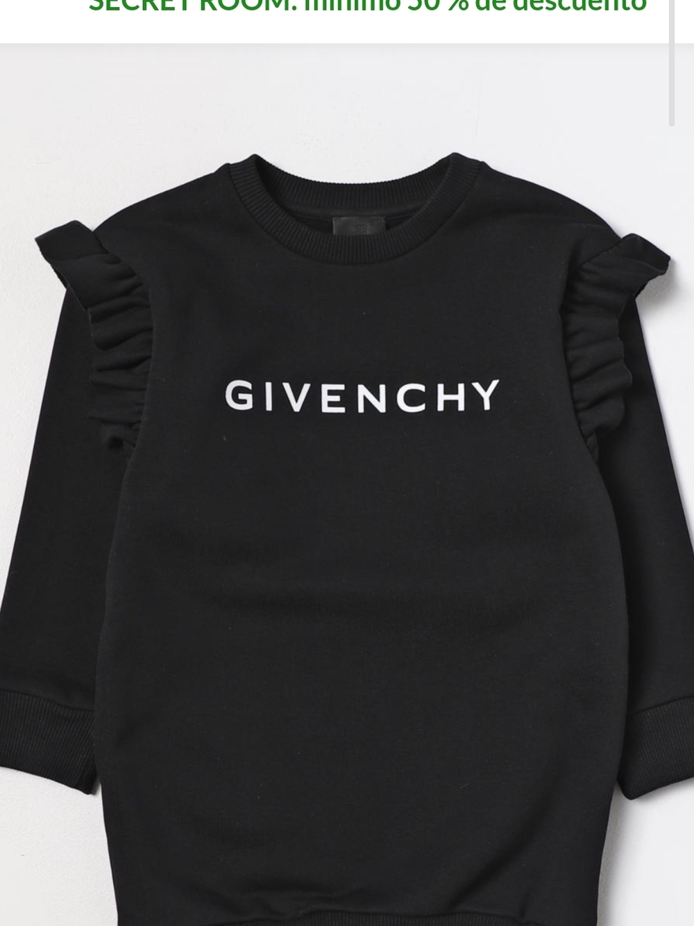 Givenchy Black Ruffle Logo Sweatshirt for Kids